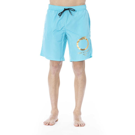 Trussardi Beachwear Light Blue Polyester Men Swimwear