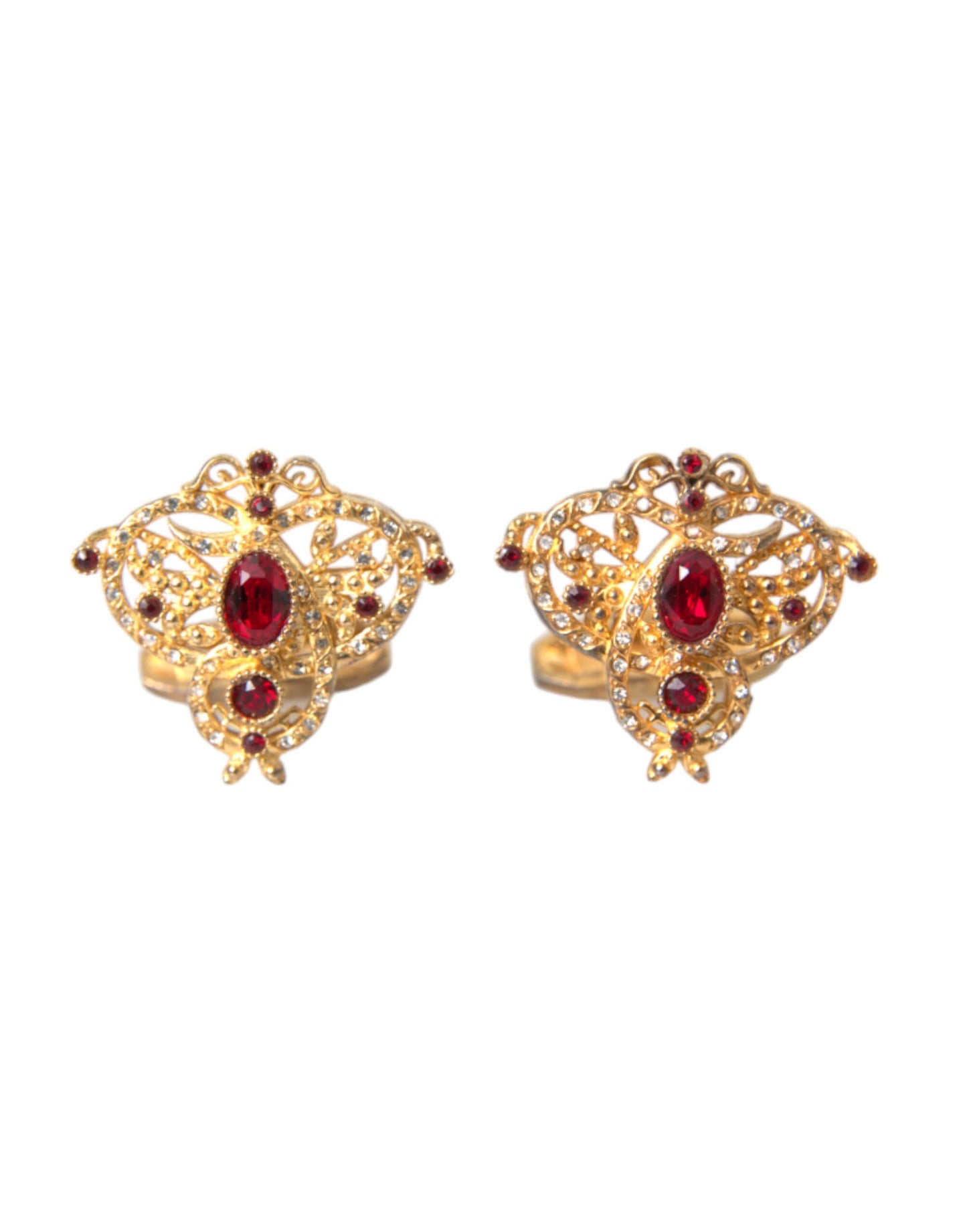 Dolce & Gabbana Gold Tone 925 Sterling Silver Crystal Cufflink