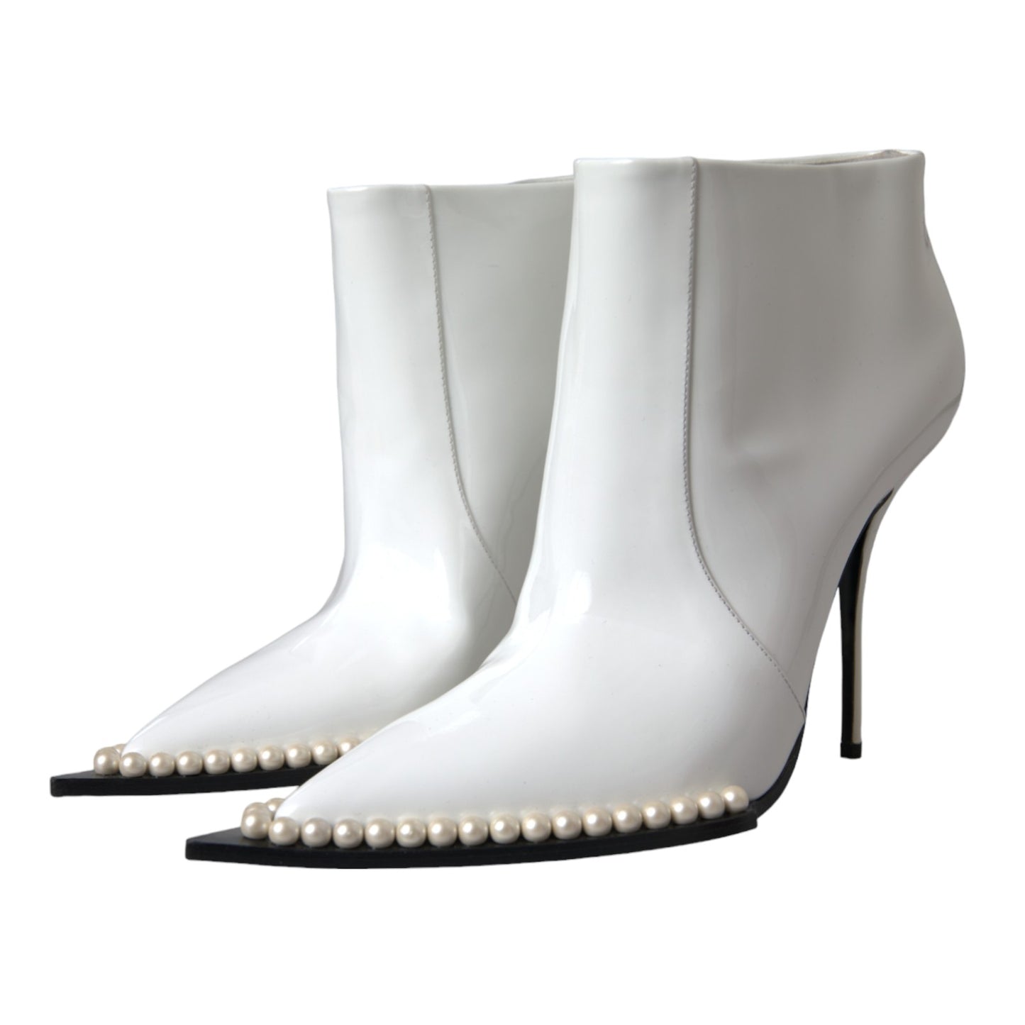 Dolce & Gabbana White Pearl Leather Pumps Heels Boots Shoes