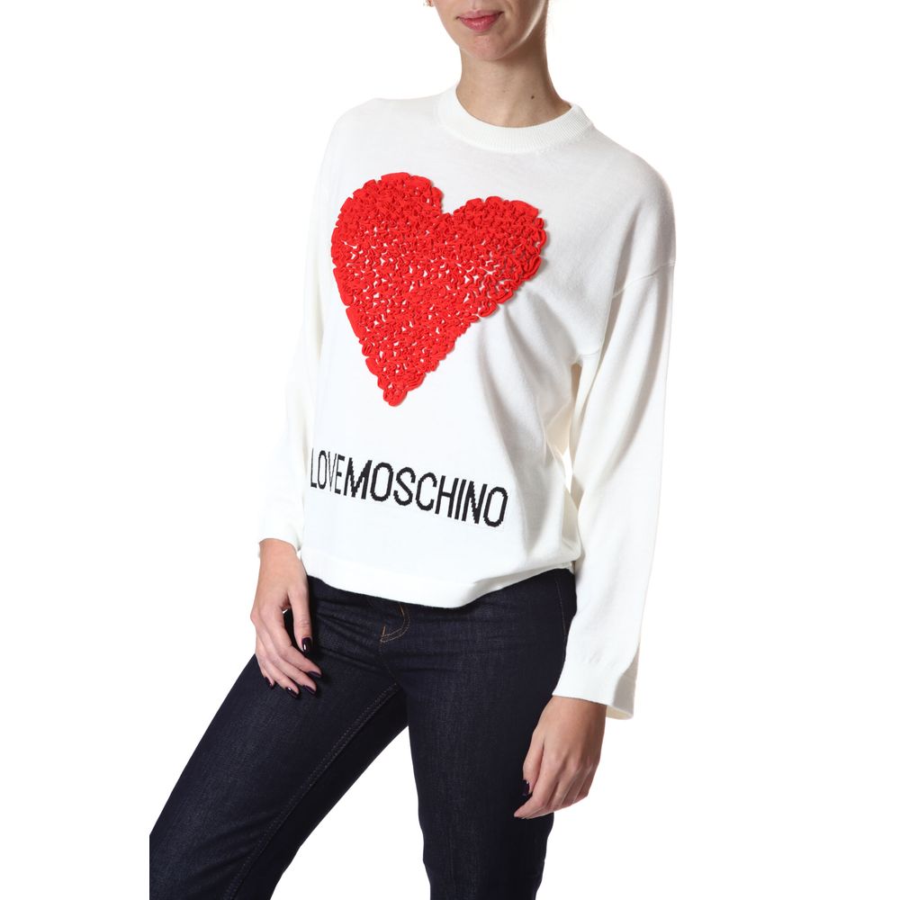 Love Moschino White Wool Women Sweater