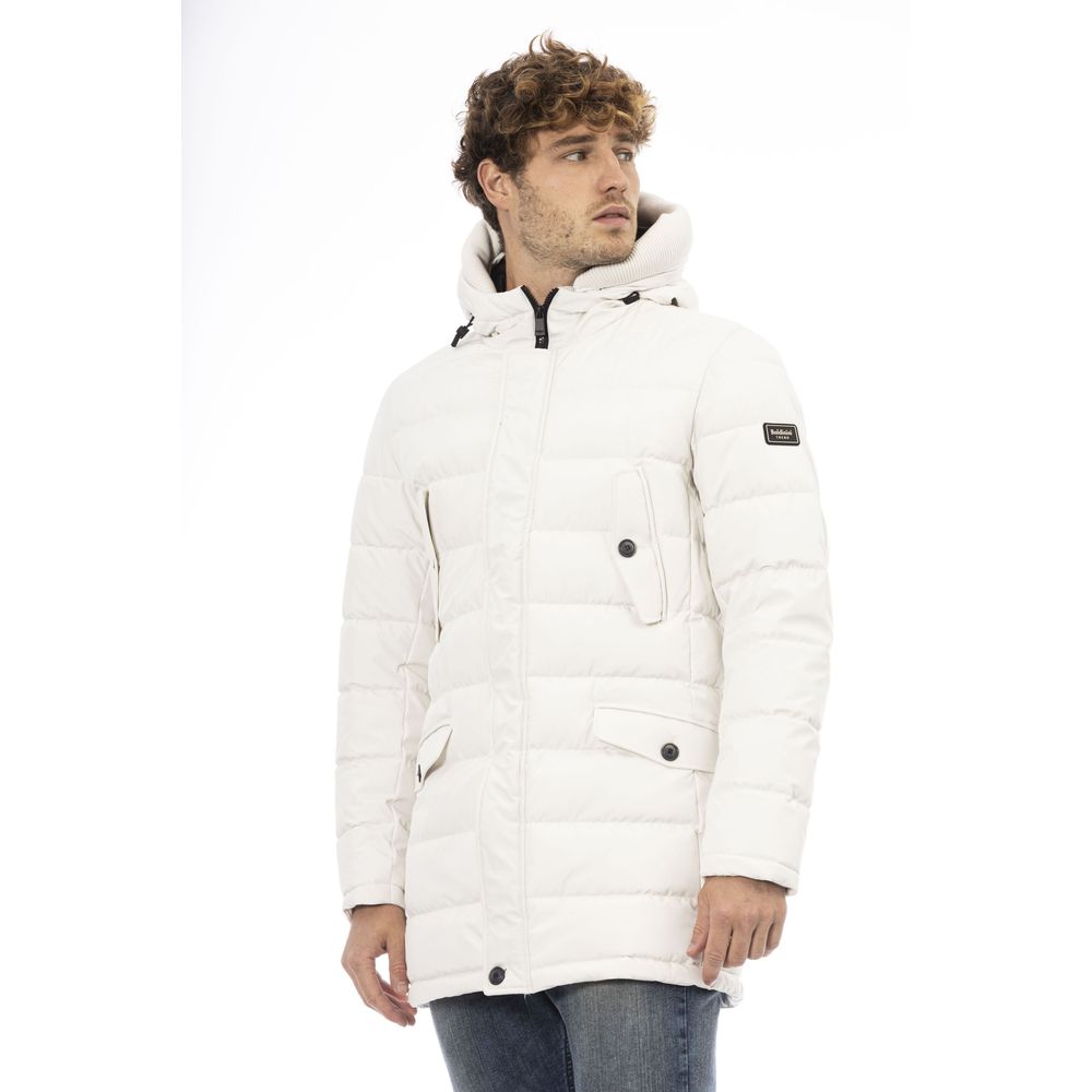 Baldinini Trend White Polyester Men's Hooded Jacket