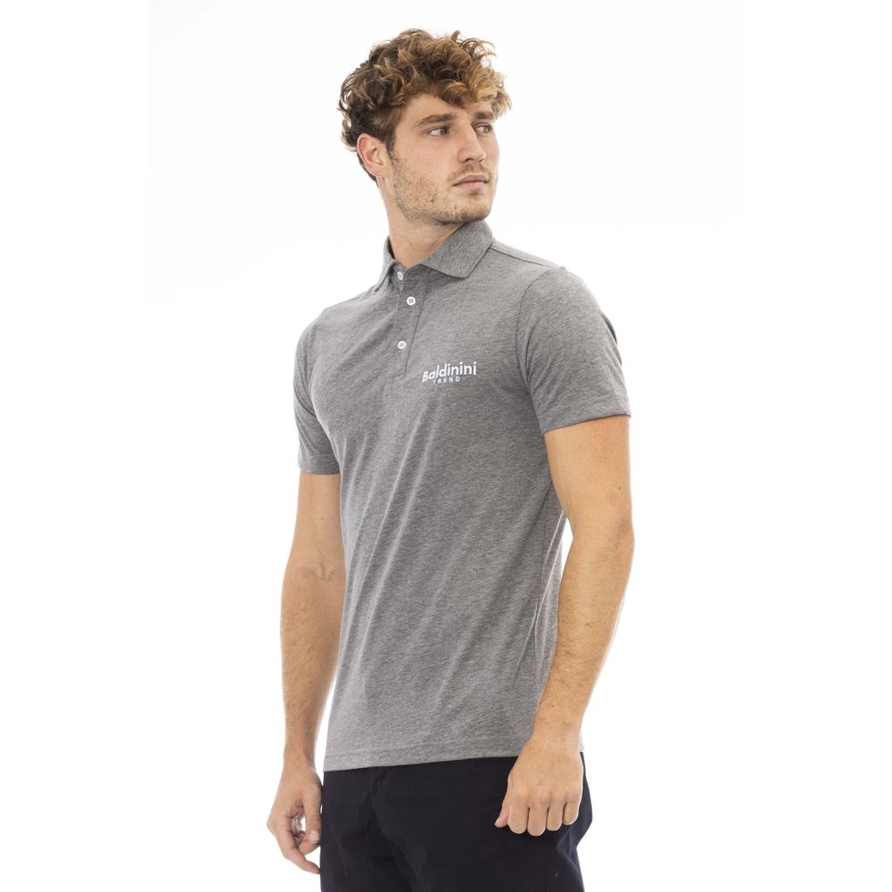 Baldinini Trend Gray Cotton Men Polo