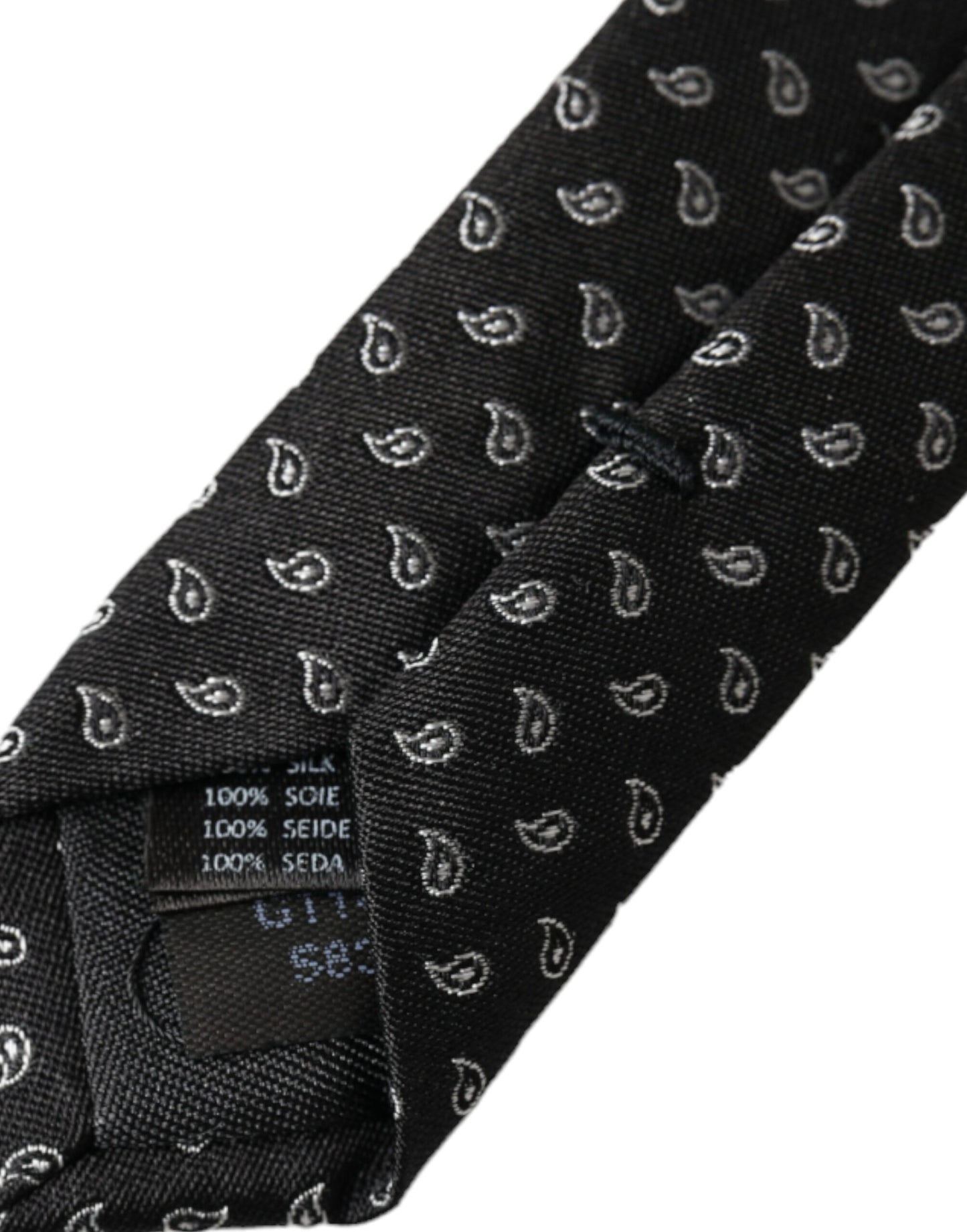 Dolce & Gabbana Black Jacquard Patterned Silk Adjustable Men Tie