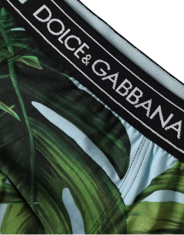 Dolce & Gabbana Multicolor Leaf Print Regular Boxer Underwear