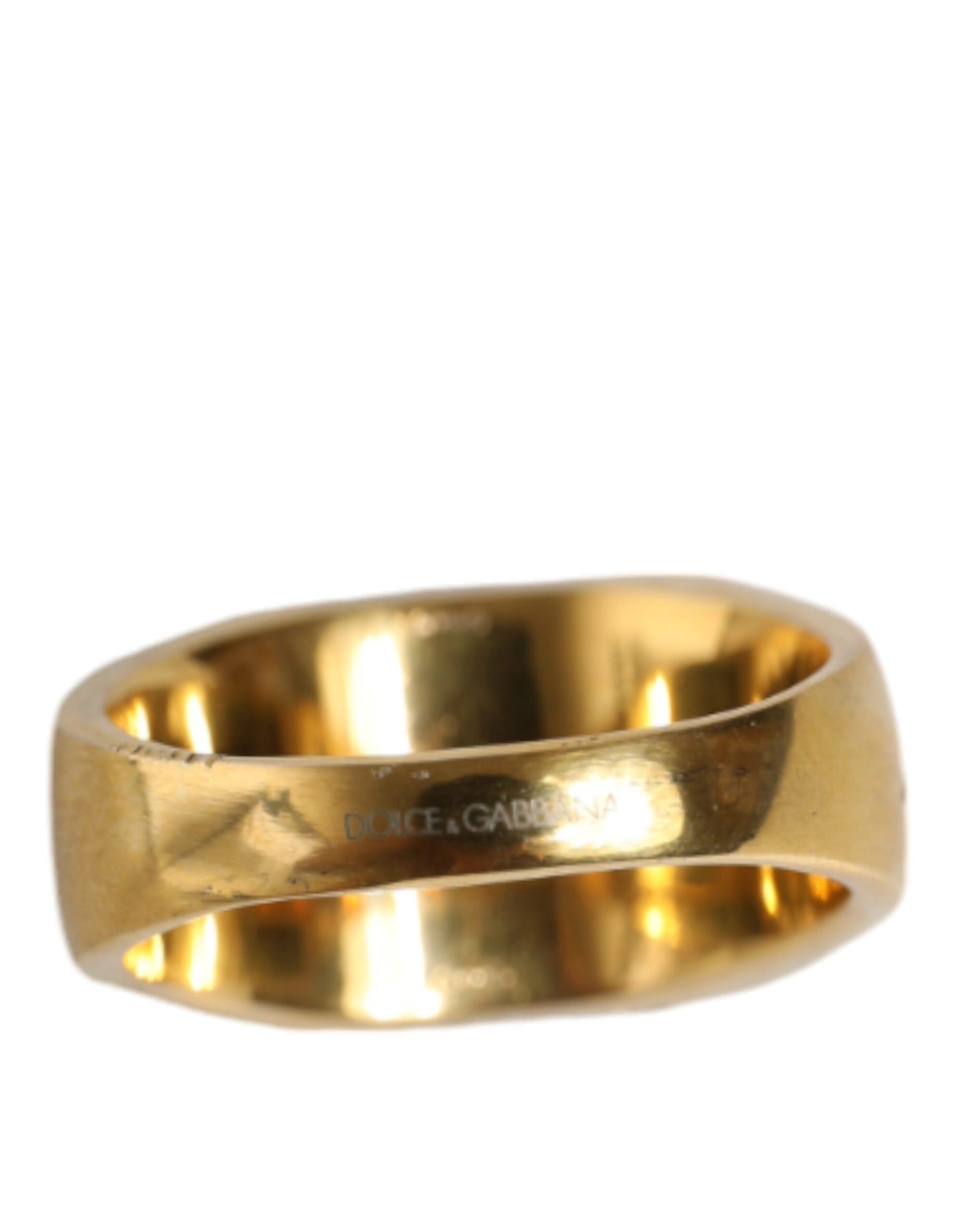 Dolce & Gabbana Gold Plated 925 Silver Green Crystal Ring