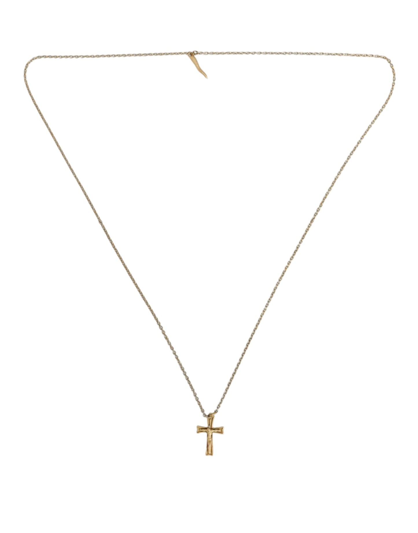 Dolce & Gabbana Gold Tone Brass Chain Cross Pendant Jewelry Necklace