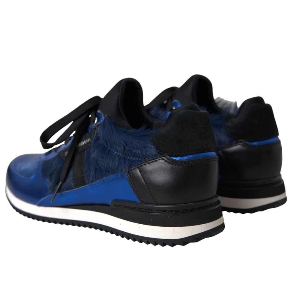 Dolce & Gabbana Blue Leather Di Lambskin Sneaker