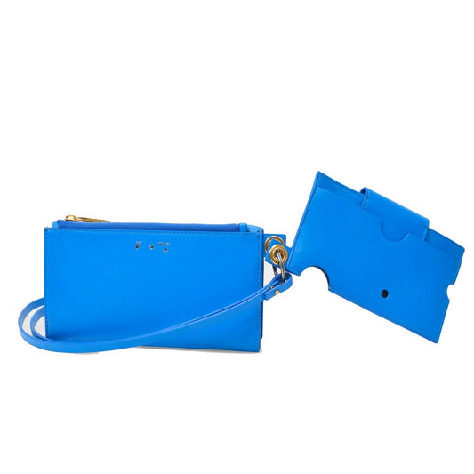 Off-White Blue Leather Shoulder Bag