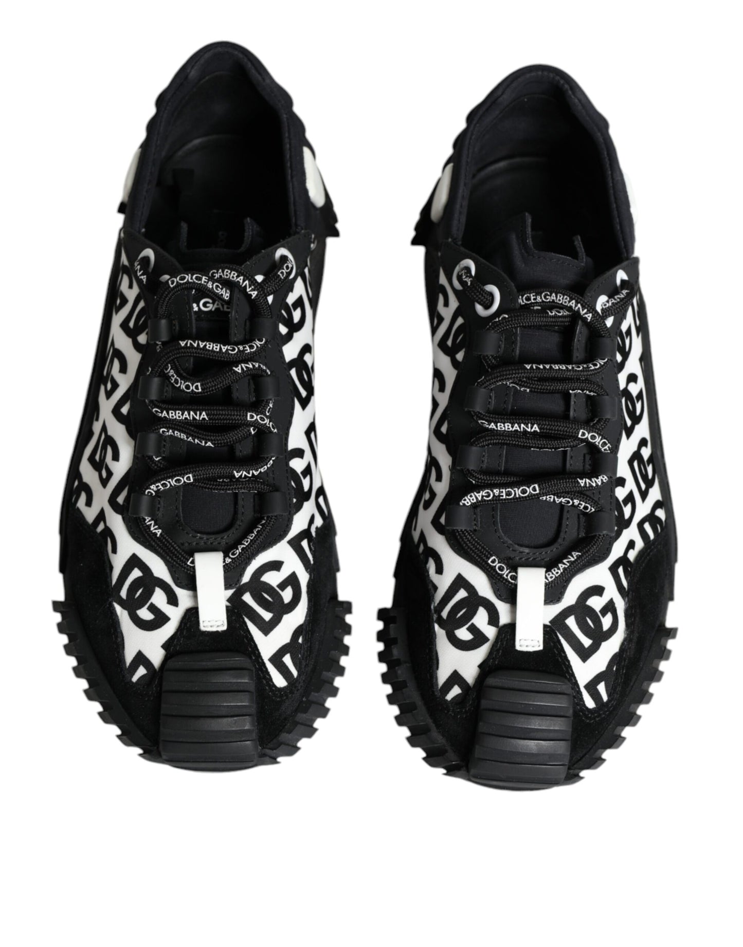 Dolce & Gabbana Black Logo Lace Up Low Top NS1 Sneakers Shoes