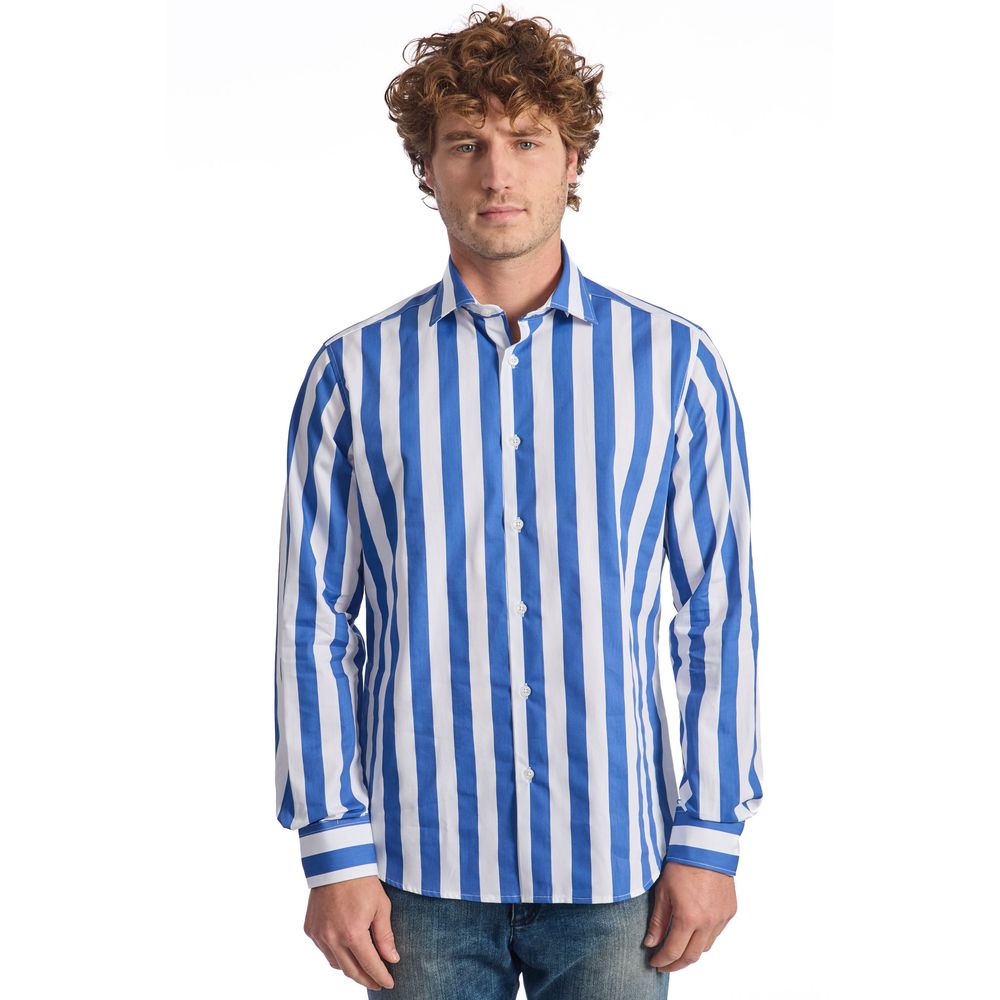 Baldinini Trend Blue Cotton Shirt