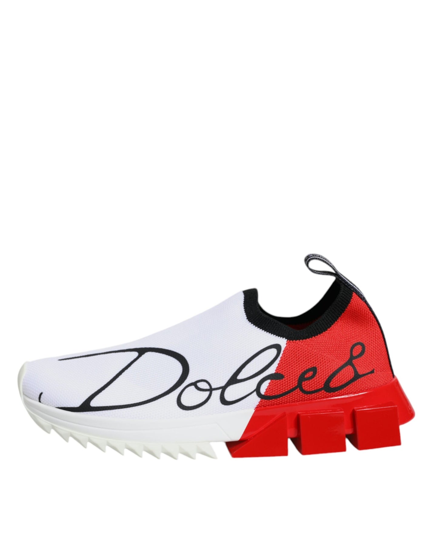 Dolce & Gabbana White Red Low Top Sorrento Men Sneakers Shoes