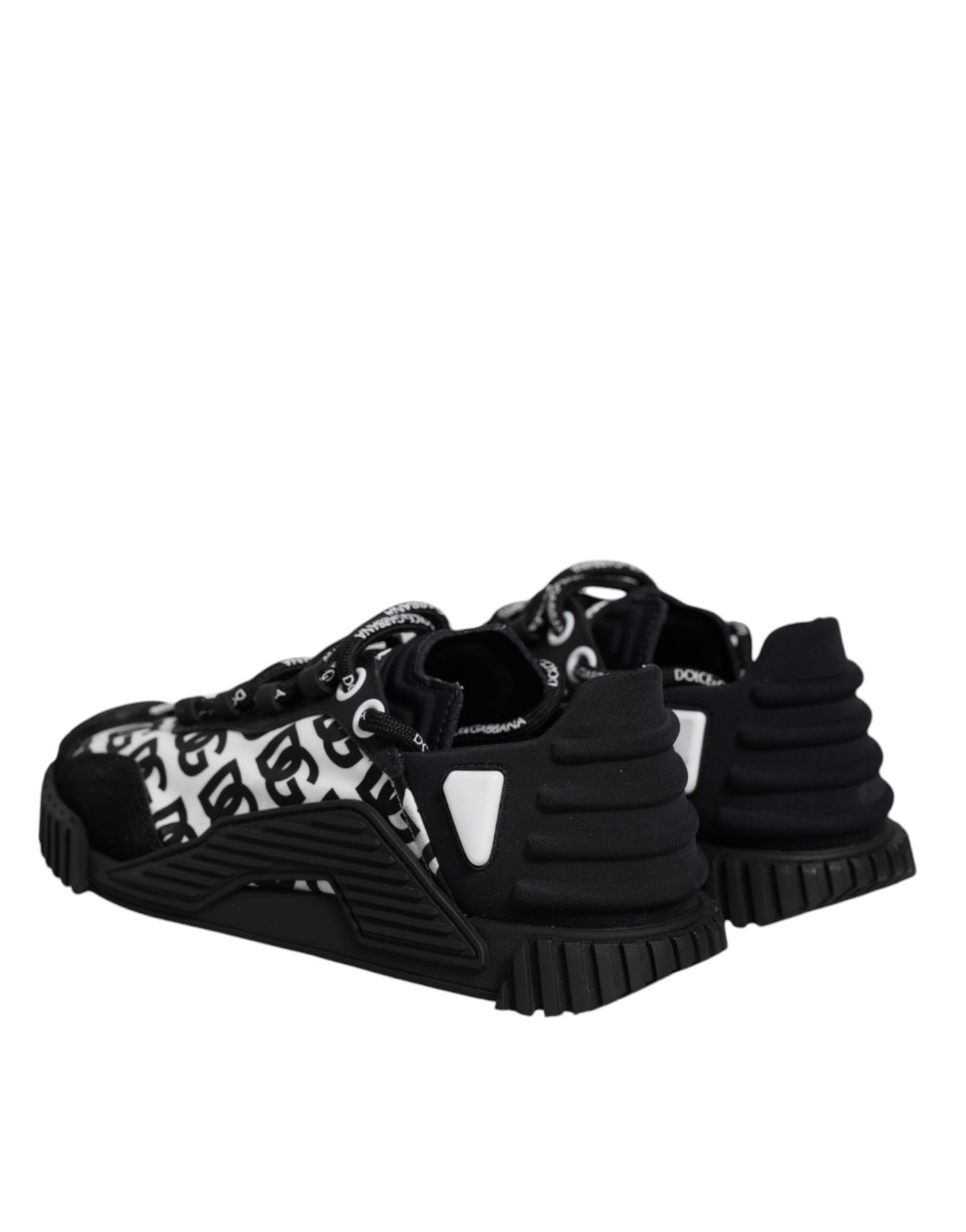 Dolce & Gabbana Black Logo Lace Up Low Top NS1 Sneakers Shoes