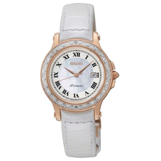 Seiko White Leather Watch