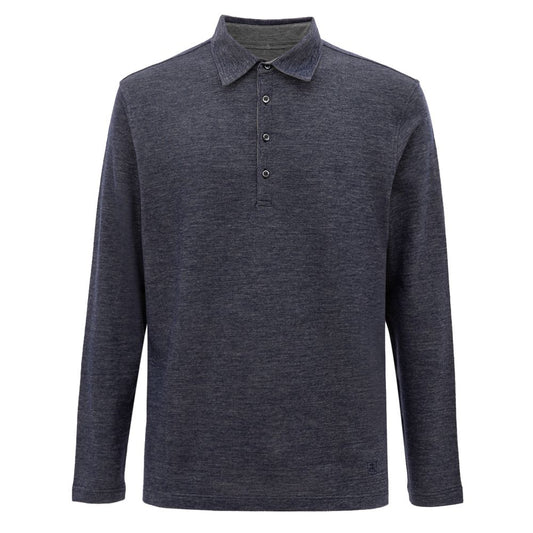 Corneliani Blue Wool Polo Shirt