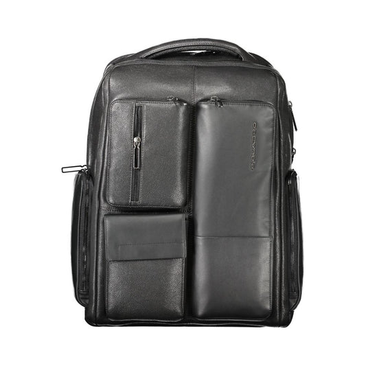 Piquadro Black Leather Backpack