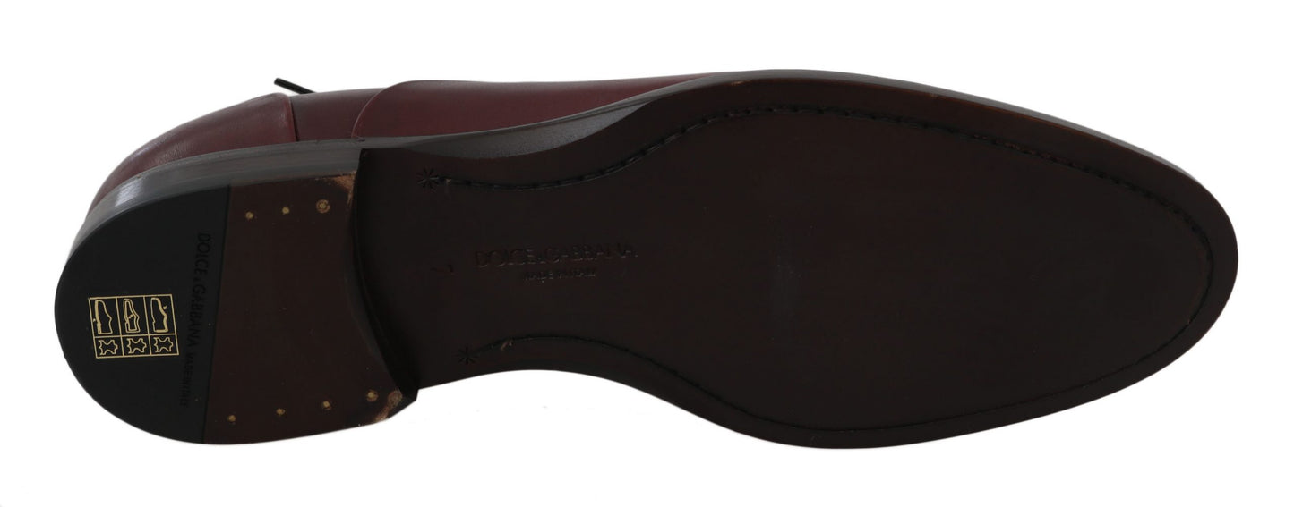 Dolce & Gabbana Elegant Bordeaux Leather Dress Shoes